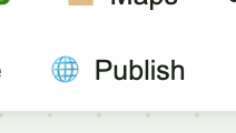 The Publish button in the toolbar